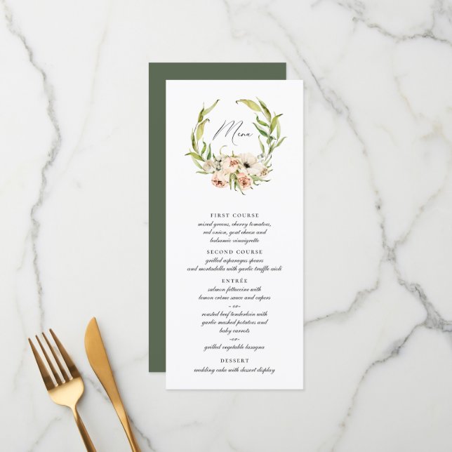 Forêt botanique Menu Calligraphie de la couronne d (Devant/Arrière en situation)