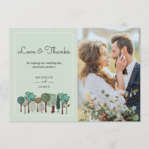 Forêt d'arbres   MARIAGE   CARTE DE REMERCIEMENTS