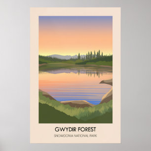 Forêt de Gwydir Affiche de voyage Snowdonia