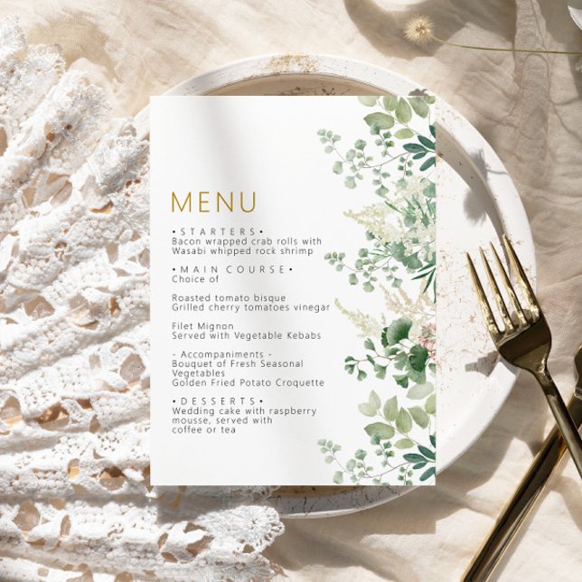 Forêt de Leves Floral Menu Mariage (Créateur téléchargé)