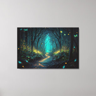 Forêt de lucioles Belle et toile magique Imprimer