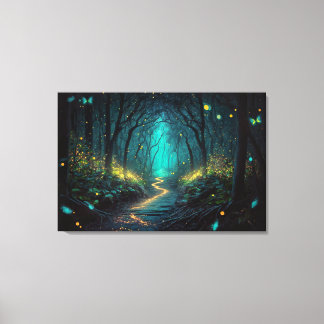 Forêt de lucioles Belle et toile magique Imprimer