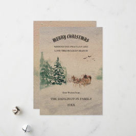 Forêt de neige Joyeux Noël Carte de vacances