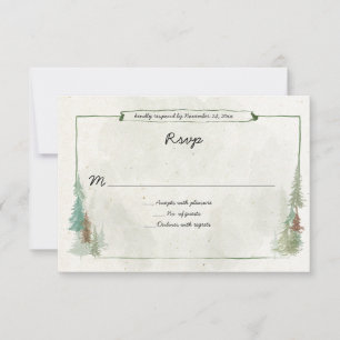 Forêt de pins aquarelle rustique RSVP