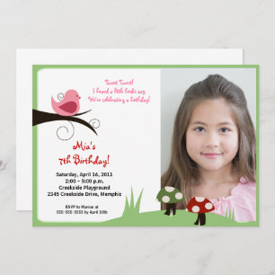 Forêt d'oiseaux des bois Photo Invitation d'annive