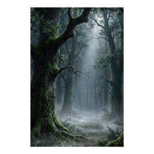 Forêt Enchantée   Affiche de Fantasy de Bois Brume