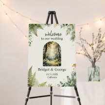 Forêt enchantée aquarelle boho Bienvenue au mariag
