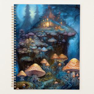 Forêt enchantée Champignons Château Imaginaire Art