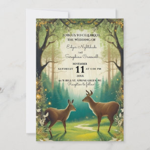 Forêt enchantée Dreamy Invitations de mariage rust