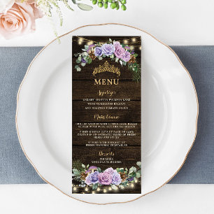 Forêt enchantée violet Floral Quinceanera Menu