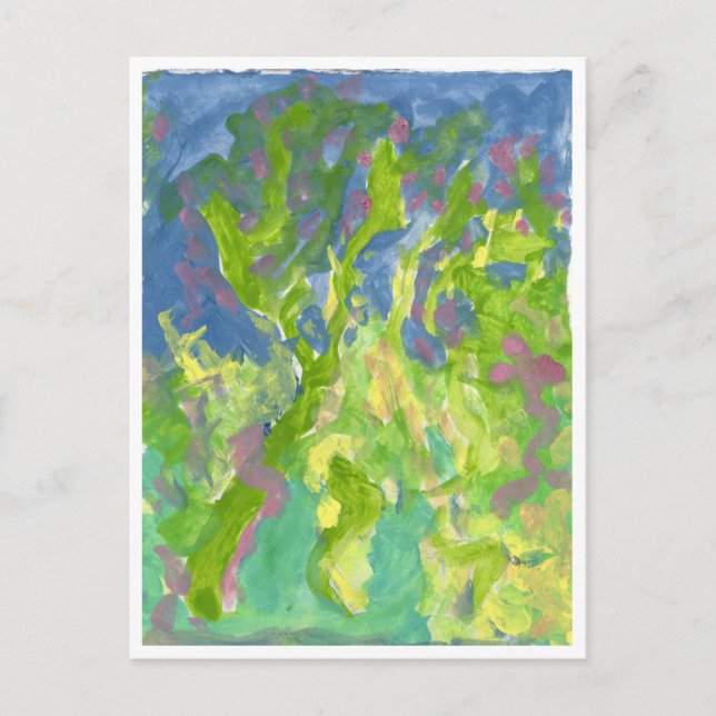 Forêt fantastique avec carte postale violette (Devant)