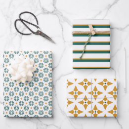 Forêt florale moderne Ensemble vert de papier d'en