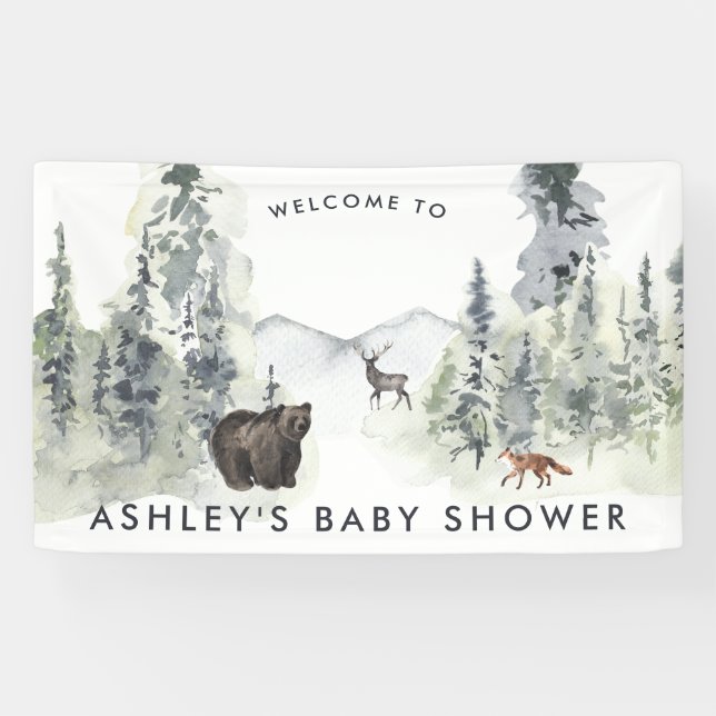 Forêt forestière | Bannière de bienvenue du baby s (Horizontal)