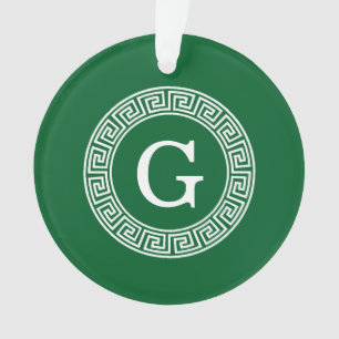 Forêt Gr Wht Cadre Rnd Key Grec Premier Monogramme