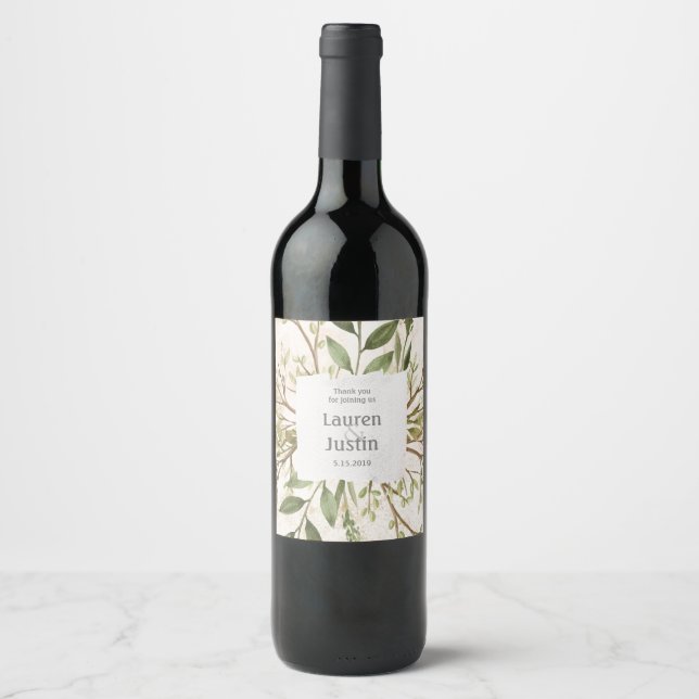 Forêt magique Floral Ensemble de Étiquettes de vin (Devant)