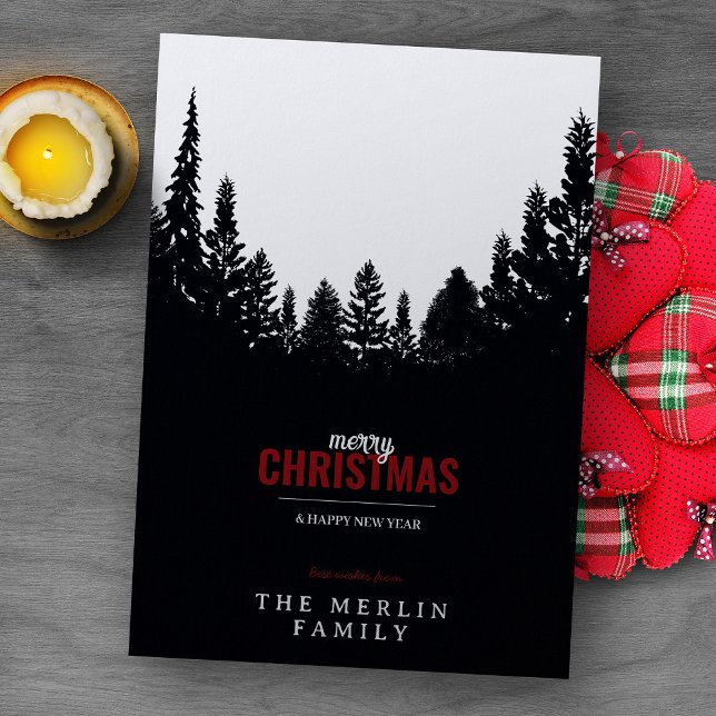 Forêt-Noire et carte de Noël Joyeux de neige (Créateur téléchargé)