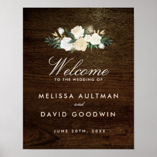 Forêt romantique Affiche de bienvenue rustique