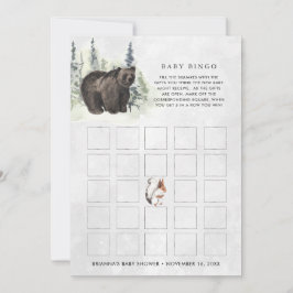 Forêt rustique | Carte de bingo Baby shower