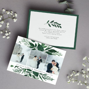 Forêt sauvage Mariage Photo Carte de remerciemen