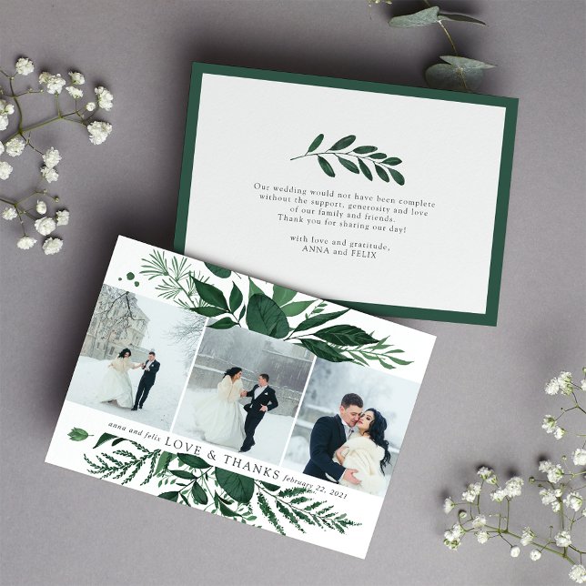 Forêt sauvage | Mariage Photo Carte de remerciemen (Créateur téléchargé)