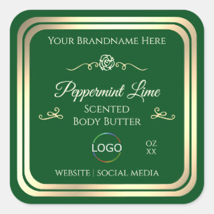 Forêt Vert produit Étiquette Gold Frame avec logo
