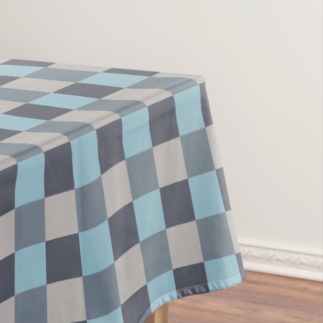 Foreut Blue Gray Cotton Seed Checkerboard Tischdecke (Beispiel)