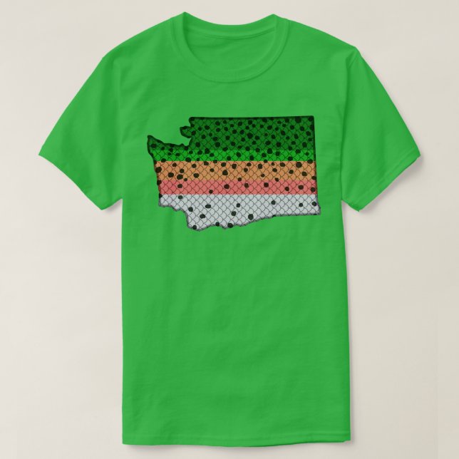 Foreut Fainbow Trout Pattern Washington Sta T-Shirt (Design vorne)