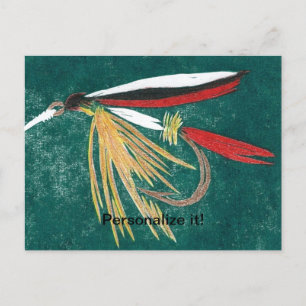 "Foreut Fin" klassisches Fliegenfischen, Fliegenbi Feiertagspostkarte
