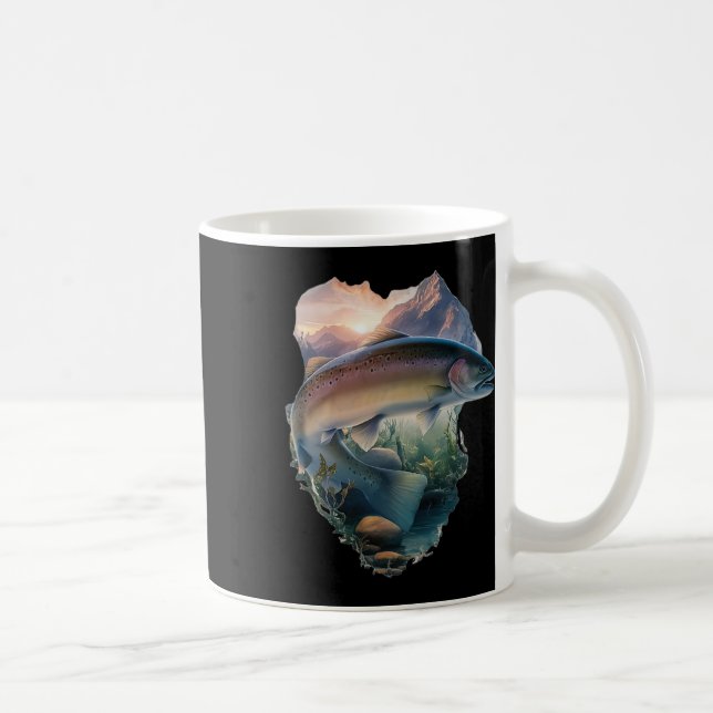 Foreut Fischen Berge Natur Fischer Kaffeetasse (Rechts)
