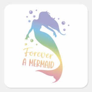 Forever A Mermaid Quadratischer Aufkleber