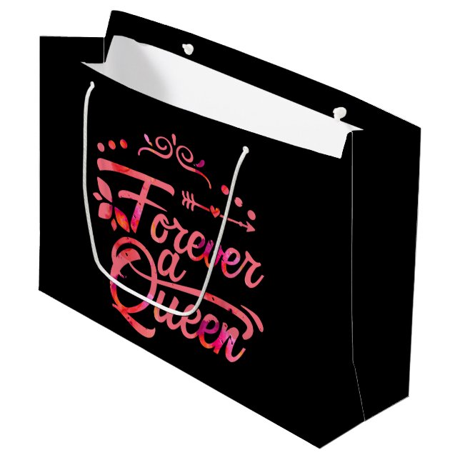 Forever A Queen Gift Bag Große Geschenktüte (Vorderseite Schrägansicht)