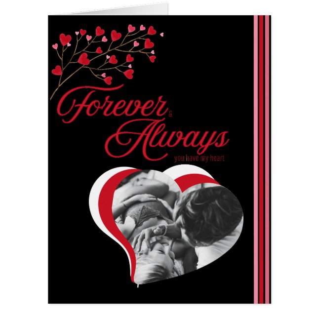 Forever & Always I love You add name photo Black (Devant)