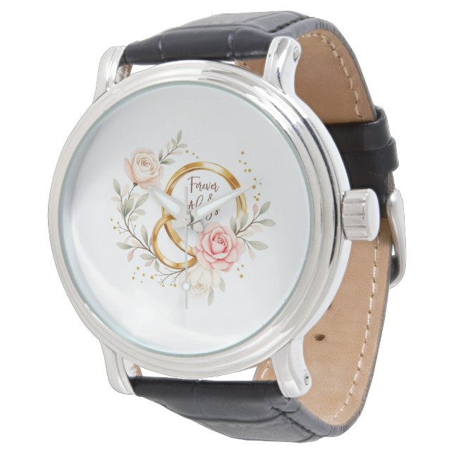 Forever & Always - Romantische Hochzeitsrennen Kun Armbanduhr (Schrägansicht)