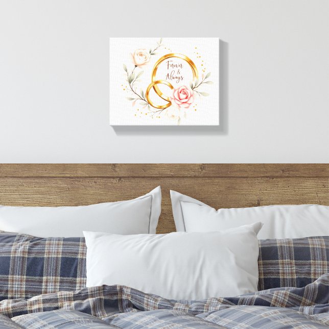 Forever & Always - Romantische Hochzeitsrennen Kun Leinwanddruck (Insitu (Schlafzimmer))