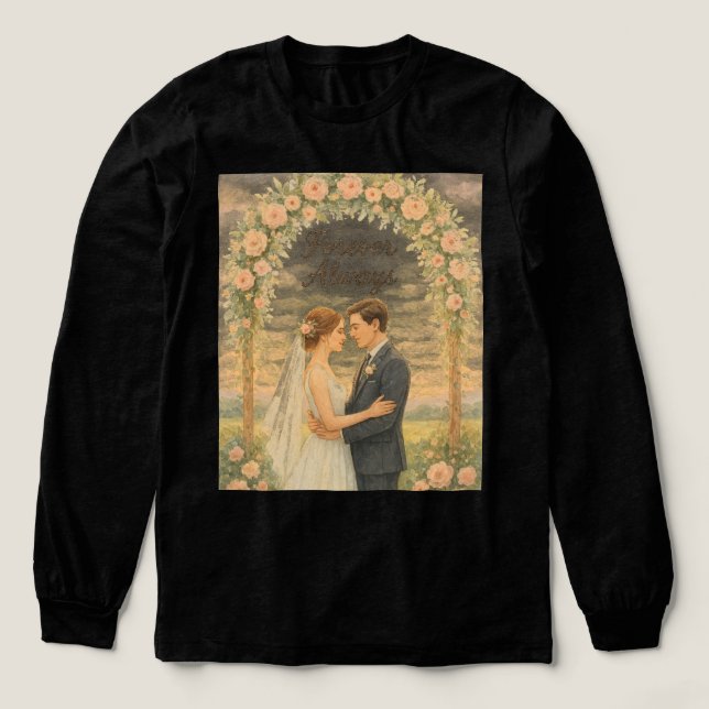 Forever & Always - Romantische Wasserfarbenhochzei Tri-Blend Shirt (Design Vorderseite)