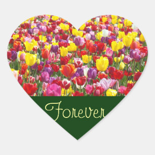 Forever Aufkleber Frühjahr Liebe Tulip Blume Herz