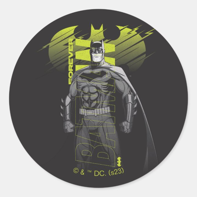 Forever Batman Power Up Character Art Runder Aufkleber (Vorderseite)