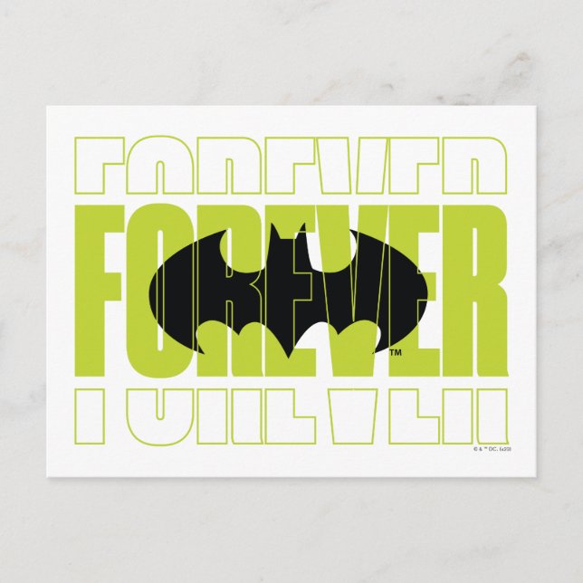 Forever Batman Typografy Symbol Graphic Postkarte (Vorderseite)