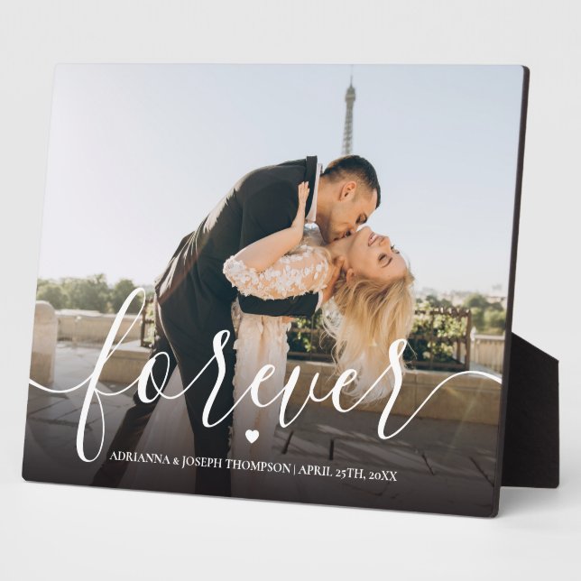 Forever Calligraphy Script Couple Wedding Foto Fotoplatte (Seite)