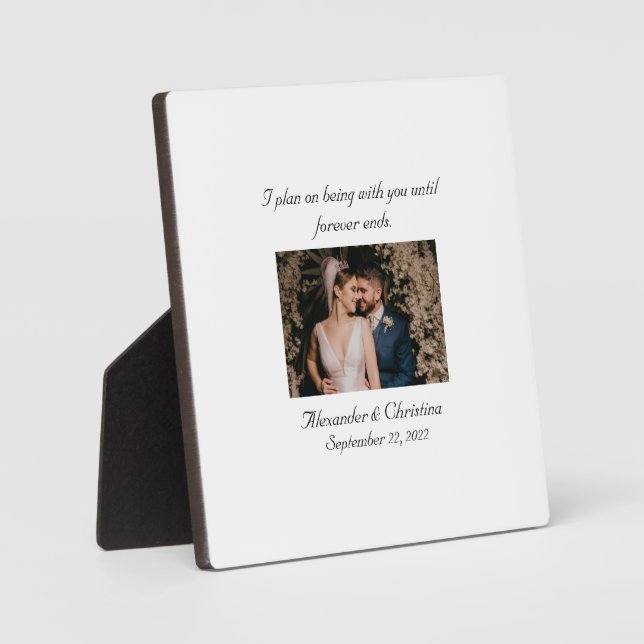 "Forever" Couples Elegant  Love Quote  Fotoplatte (Vorderseite)