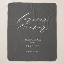 Forever & Ever Graue Kalligrafie Hochzeitsgeschenk Sherpadecke