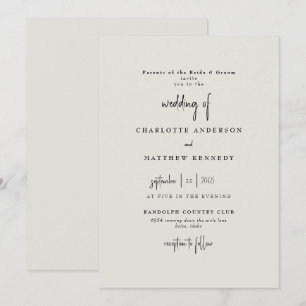Forever Faith Cream Mariage II Invitation