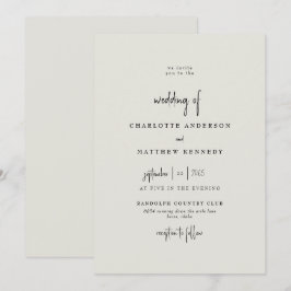 Forever Faithful Cream Wedding Einladung