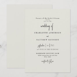 Forever Faithful Cream Wedding II Einladung
