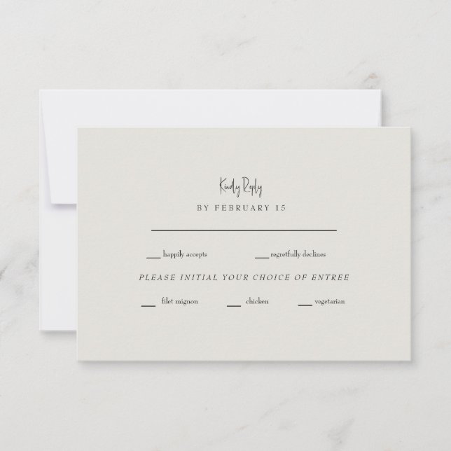 Forever Faithful Cream Wedding RSVP Karte (Vorderseite)