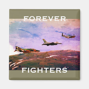 "Forever Fighters" Trio von US-Kampfflugzeugen Magnet