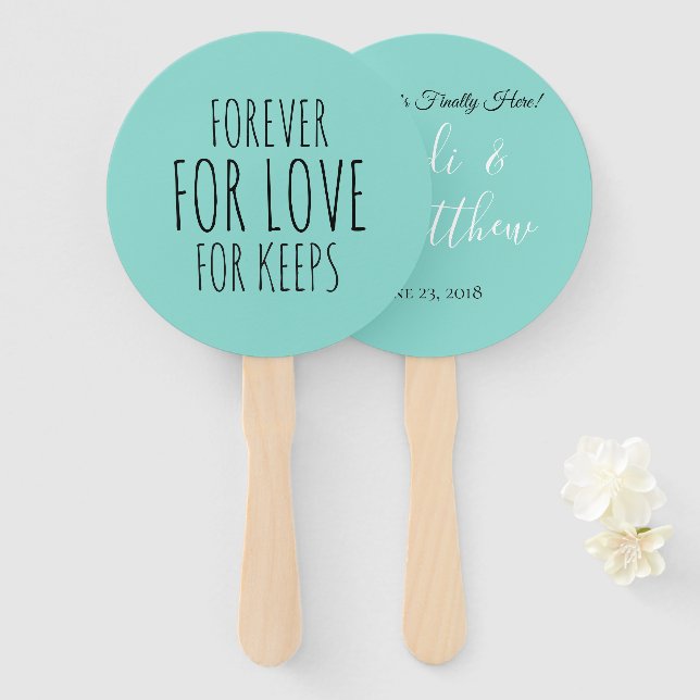 Forever for Liebe Wedding Suite Zeremonie Empfang Fächer (Vorne und Hinten)