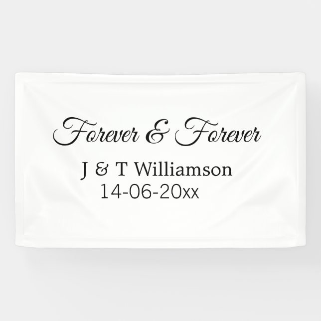 Forever & Forever fügen Sie Ehegatten Datum Liebe  Banner (Horizontal)