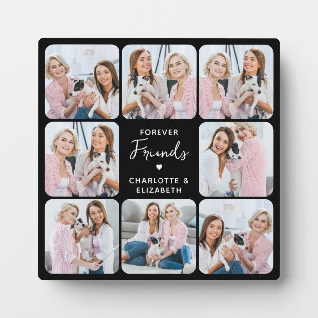 Forever Friends Custom 8 FotoCollage Bester Freund Fotoplatte (Vorderseite)