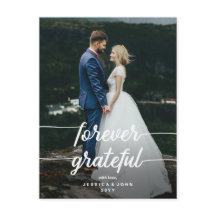 Forever Grateful Script Foto Wedding Vielen Dank